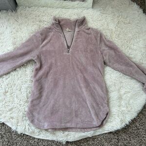 Fuzzy Pink Zip-Up Sweatshirt